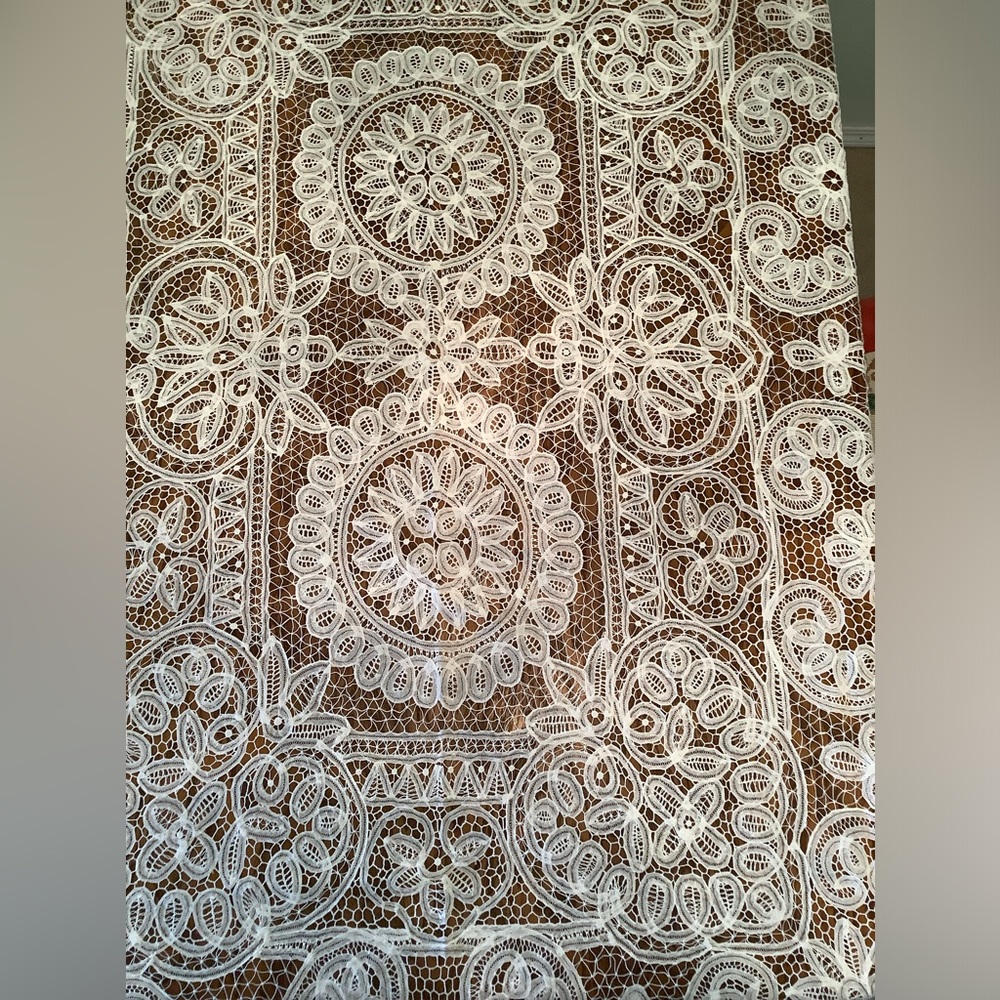 Brand new handmade Battenberg lace tablecloth